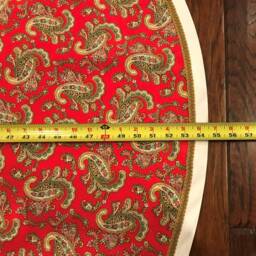Handmade 54.5 Inch Red Paisley Christmas Tree Skirt-Made in Usa - thumbnail 4