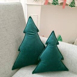 Christmas Tree Pillow Velvet Decoration Throw Pillow, Shape Sofa Cushion, Decorative - thumbnail 2