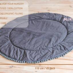Round Play Mat, Baby Playmat, Teepee Mat For Toddlers, Shower Gift, Rug, Nursery Decor, Floor Washable Crawling - thumbnail 3