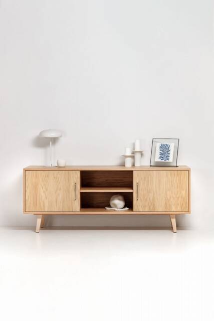 "Scandinavian Sideboard, Tv Cabinet, Oak Veneer ""Bell" - image 1