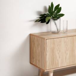 "Scandinavian Sideboard, Tv Cabinet, Oak Veneer ""Bell" - thumbnail 2