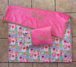 Princess Custom Embroidered Blanket & Pillow Case - With Pillow
