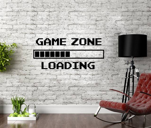 40% Off Game Zone Loading Wall Decal, Video Playroom Decor, Teens Room Nursery Sticker - image 1