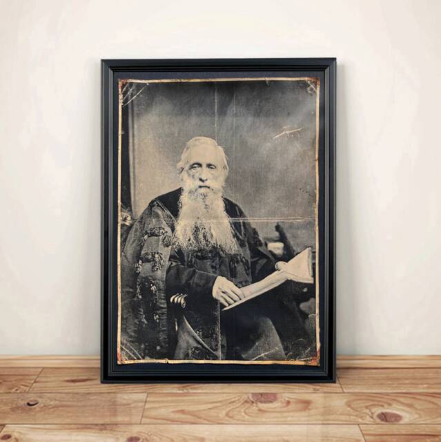 Hand Aged Reproduction Victorian Image Of An Old Scholar. Art Print - A4 Size - image 1
