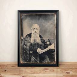 Hand Aged Reproduction Victorian Image Of An Old Scholar. Art Print - A4 Size - thumbnail 1