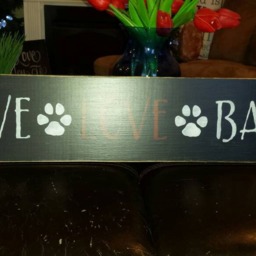 Live Love Bark Wood Sign Distressed Wall Hanging Rustic Pet Lover Decor Dog Gift Print Puppy Paw Farmhouse - thumbnail 3