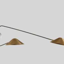 1950S Mid-Century Modern Brass Wall Sconce - Italian Style 2-Light Fixture - thumbnail 2