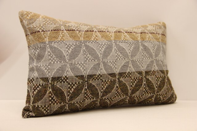 Vintage Kilim Pillow Cover 12x20 Boho Throw Cushion - image 1