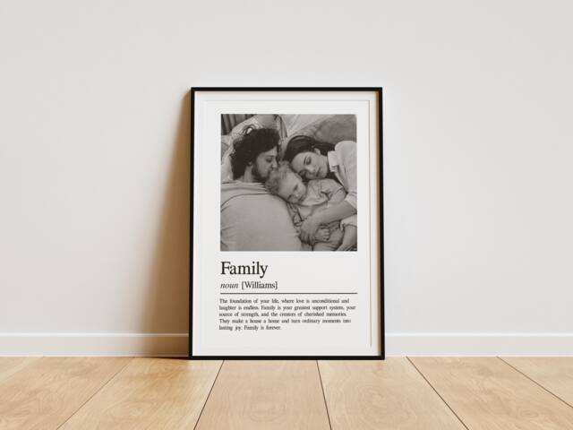 Family Definition Print - Personalised Wall Art Heartwarming Gift For Loved Ones - image 1
