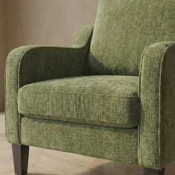 Olive Green Armchair Living Room Comfortable Lounge Chair With Arms - thumbnail 3