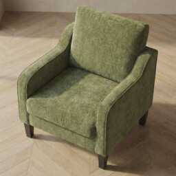 Olive Green Armchair Living Room Comfortable Lounge Chair With Arms - thumbnail 2