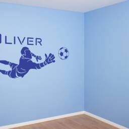 Personalised Goal Keeper Football - Vinyl Transfer Wall Sticker Kids Bedroom - thumbnail 3