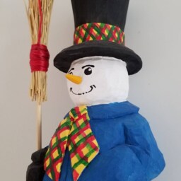 Carved Blue Snowman - thumbnail 4