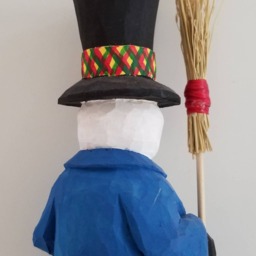 Carved Blue Snowman - thumbnail 2
