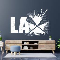 Custom Lacrosse Player Name Wall Decal Sticks Sticker 1032 - thumbnail 2
