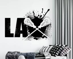 Custom Lacrosse Player Name Wall Decal Sticks Sticker 1032 - thumbnail 1