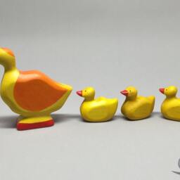 Toy Duck Wooden Colourful Yellow Orange Size 6, 5 X 7, 0 2, 0 cm - B H S Ca. 20, 0 Gr - thumbnail 3