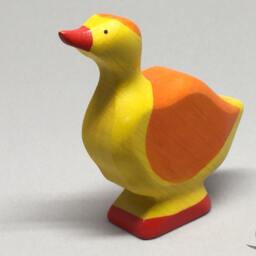 Toy Duck Wooden Colourful Yellow Orange Size 6, 5 X 7, 0 2, 0 cm - B H S Ca. 20, 0 Gr - thumbnail 4