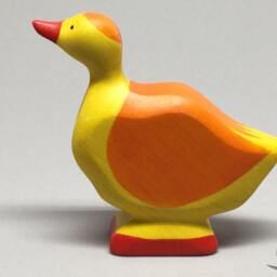Toy Duck Wooden Colourful Yellow Orange Size 6, 5 X 7, 0 2, 0 cm - B H S Ca. 20, 0 Gr - thumbnail 2
