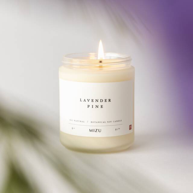 Lavender Pine Essential Oil Candle - All Natural Modern - image 1