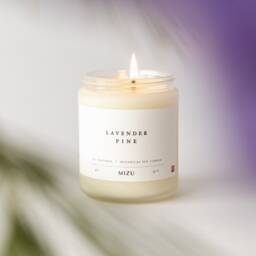 Lavender Pine Essential Oil Candle - All Natural Modern - thumbnail 1