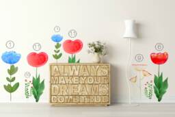Wall Decal Heart Shaped Flower No.11, Home D??cor, Bedroom Floral Decal, Nursery Decor, Dream Meadow