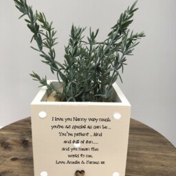 Nanny Personalised Flower/Plant Pot Gift Nana Granny Nan Nannie Grandma Gran Nanna Or Any Name. Shabby Chic Style Birthday Christmas Etc - thumbnail 2