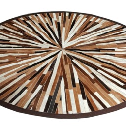 Cowhide Round Patchwork Rug. 6'3 - thumbnail 2