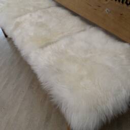 Seat Cover/Pad Made Out Of Natural Lambskin Sheepskin Colour White 42cm X - thumbnail 3