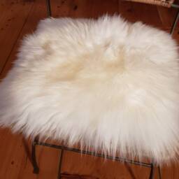 Seat Cover/Pad Made Out Of Natural Lambskin Sheepskin Colour White 42cm X - thumbnail 2