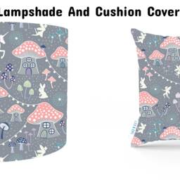 Unicorn Cushion Cover Grey & Pink Bedroom Accessories, Woodland Fairies Nursery Cushions Girl Baby Gifts, Fairy House Girly - thumbnail 3