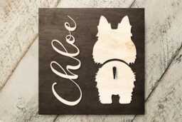Personalized Scottish Terrier Wood Sign With Pet Name, Funny Dog Leash Holder For Birthday Gift - thumbnail 1