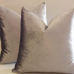Set Of 2 Solid Silver Velvet Pillow Covers Decorative Throw Pillows - thumbnail 4