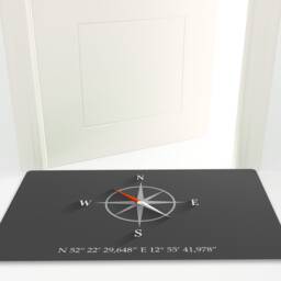 Doormat With Your Address Coordinates & Compass Non-Slip - Washable High-Quality Outdoor Area Dirt Trap Mat Door - thumbnail 2