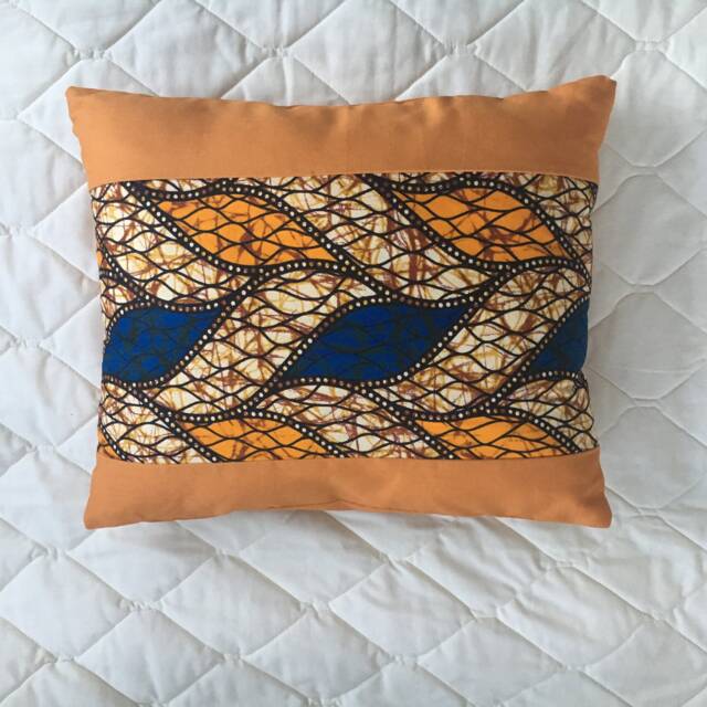 Yellow & Blue Decorative African Throw Pillow - image 1