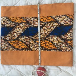 Yellow & Blue Decorative African Throw Pillow - thumbnail 4