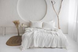 Soft Washed Linen Duvet Cover, King, Queen, Twin Options, Natural Comforter Handcrafted White Bedding, Bedroom Gift