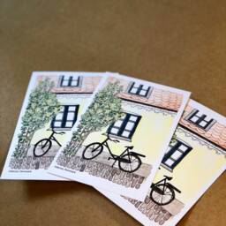 Denmark Travel Print - Odense 5x7 Postcards, Print, Scandinavian Bike, European Art Carte Postal - thumbnail 2