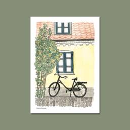 Denmark Travel Print - Odense 5x7 Postcards, Print, Scandinavian Bike, European Art Carte Postal - thumbnail 3