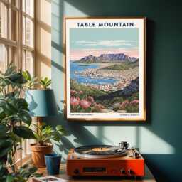 Cape Town Table Mountain Vintage Travel Poster South Africa Art Print - thumbnail 2
