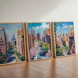 Set Of 3 New York City Posters, Usa Travel Prints, Nyc Skyline Wall Art Sets, Manhattan Poster Decor - thumbnail 2