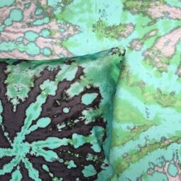Tie Dye Circle Velvet Cushion - Jade - thumbnail 4