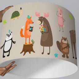 Children Lamp Lampshade Animal Forest Cream - thumbnail 2