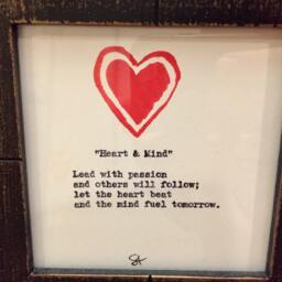Heart & Mind. Poetry On Antique Typewriter. Pre-Framed. Gift Ideas For Birthday, Wedding, Anniversary, Christmas, Newborn Baby - thumbnail 2