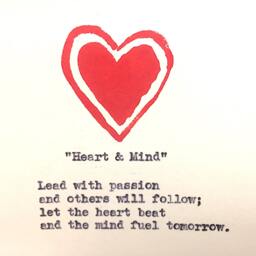 Heart & Mind. Poetry On Antique Typewriter. Pre-Framed. Gift Ideas For Birthday, Wedding, Anniversary, Christmas, Newborn Baby - thumbnail 3