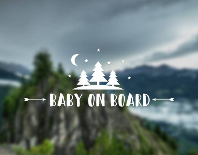 Baby On Board Decal, Tree Nature Wall Car Baby Window Shower Gift, Pregnancy - image 1