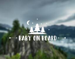Baby On Board Decal, Tree Nature Wall Car Baby Window Shower Gift, Pregnancy - thumbnail 1