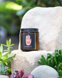 Scented Yoga Energy Soy Candle, Organic Nag Champa, 4 Oz, Yoga Lovers Gift - thumbnail 1