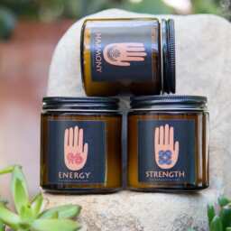 Scented Yoga Energy Soy Candle, Organic Nag Champa, 4 Oz, Yoga Lovers Gift - thumbnail 3