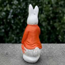Outdoor Rabbit Sculpture Concrete Bunny Figurine Cement Animal Decoration Stone Wildlife Ornament Front Door Decor Petter Lover Gift - thumbnail 4